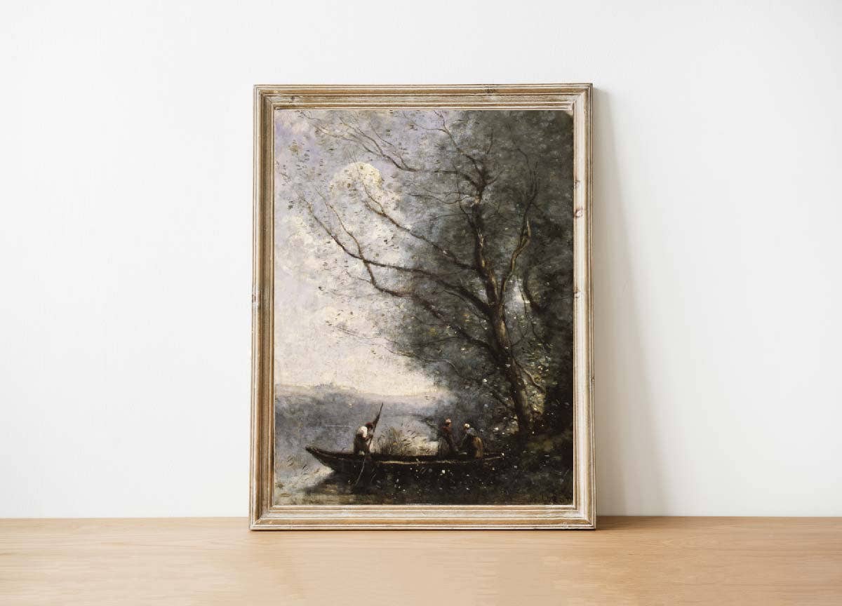 Canoe Antique Print