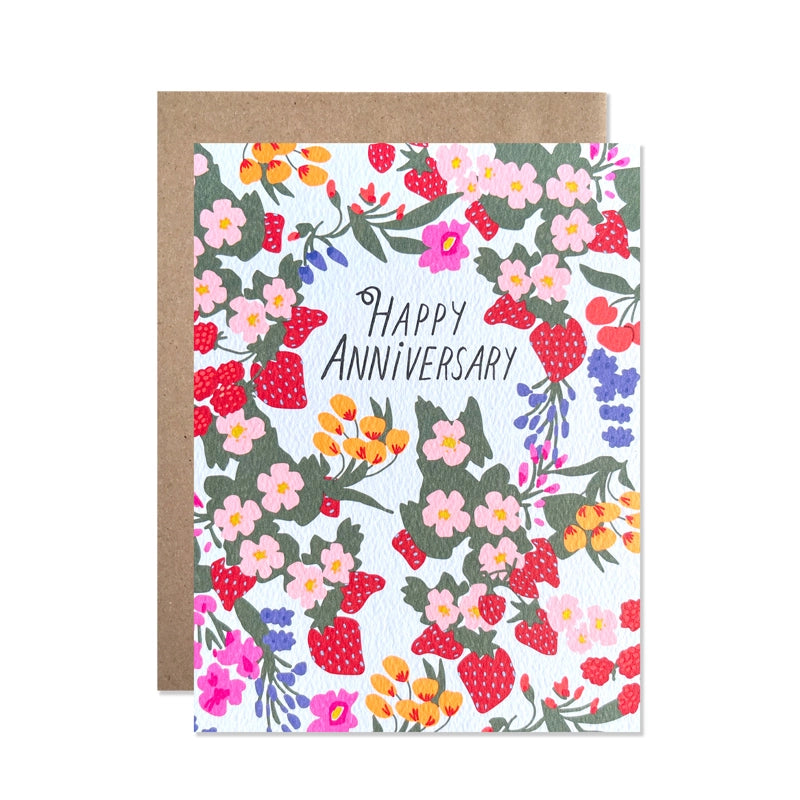Fruits and Flowers Anniversary Card