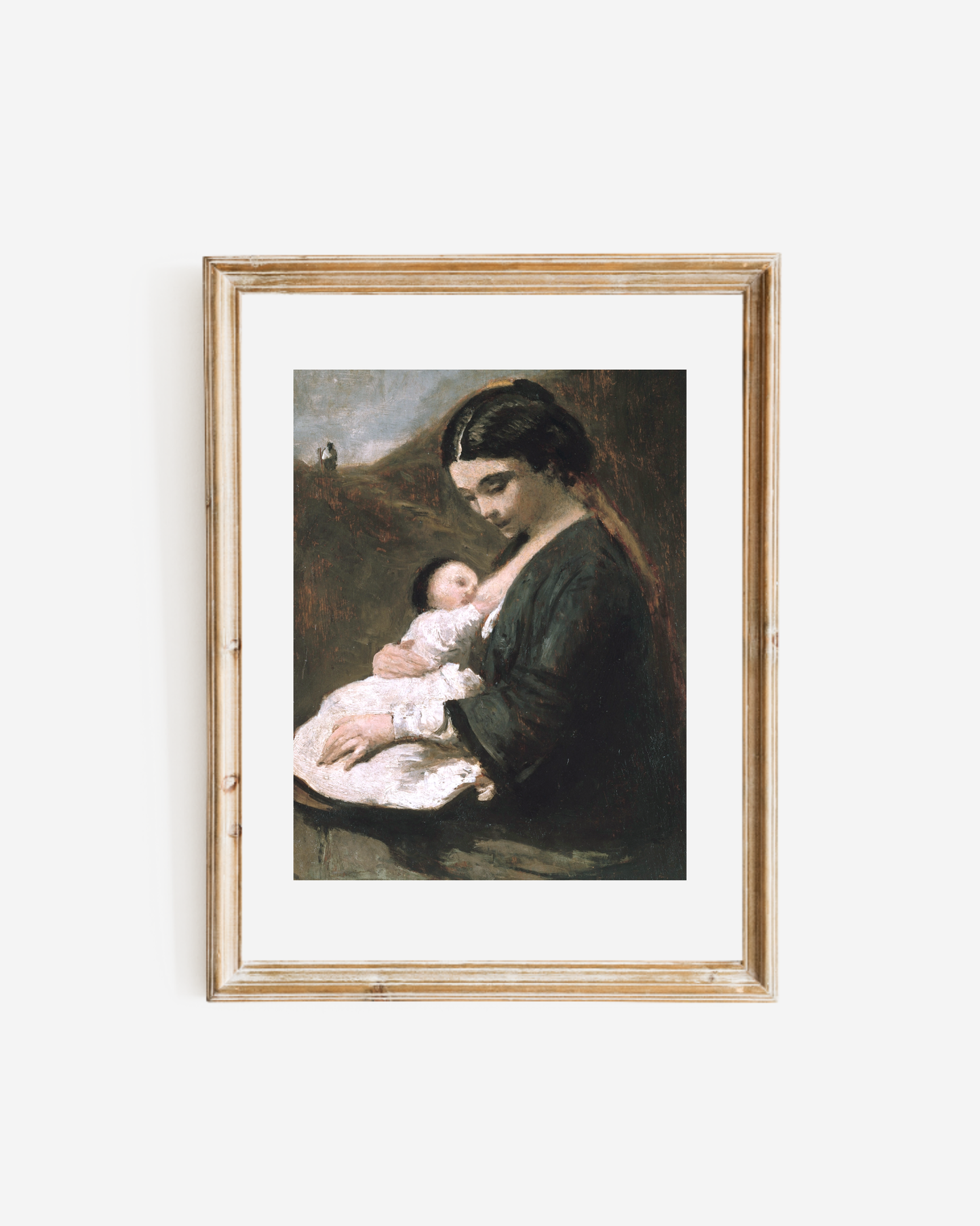 Mother and Child Antique Art Print