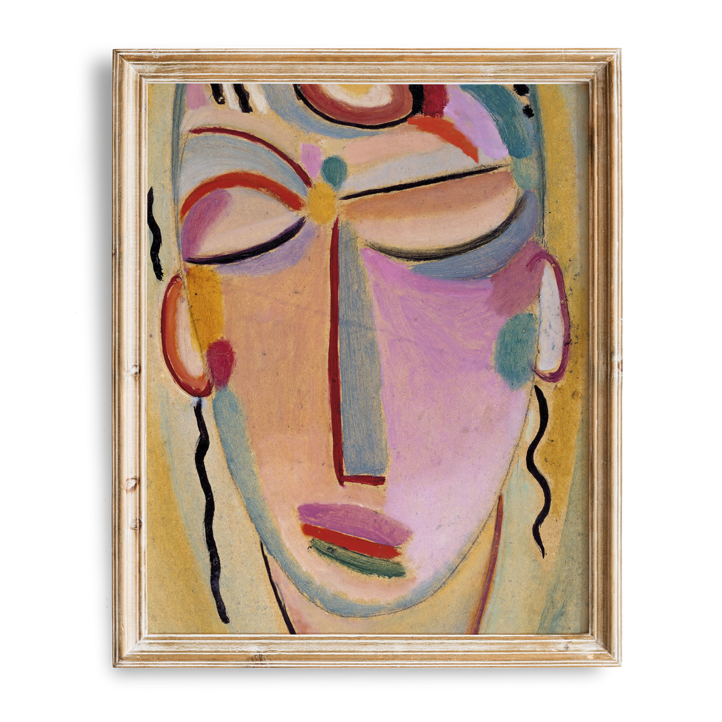 Vintage Abstract Portrait Art Print  | Yoga Wall Art: 5x7 inch