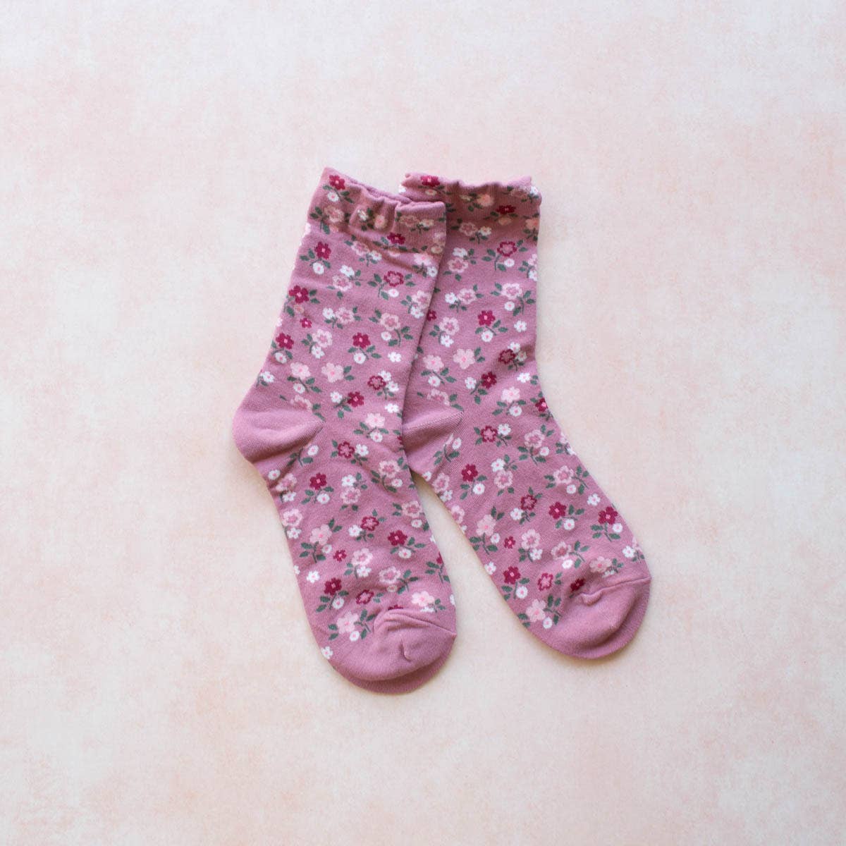 Garden Flower Socks: Ivory