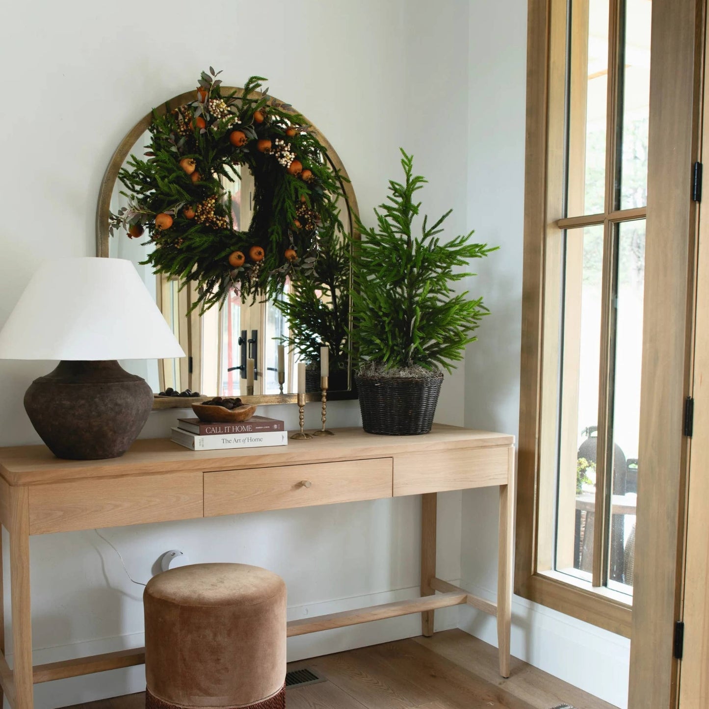 Dried Look Faux Pomegranate Branch  - 44"