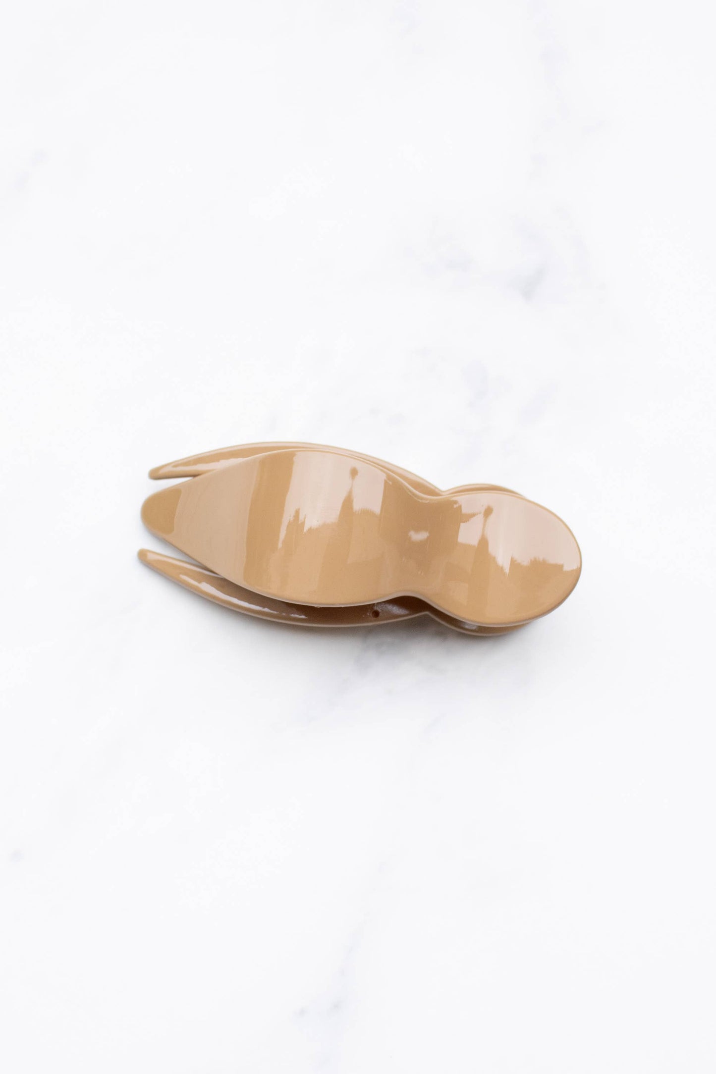 Glossy Bonnie Side Hair Claw Clip: Coral Brick