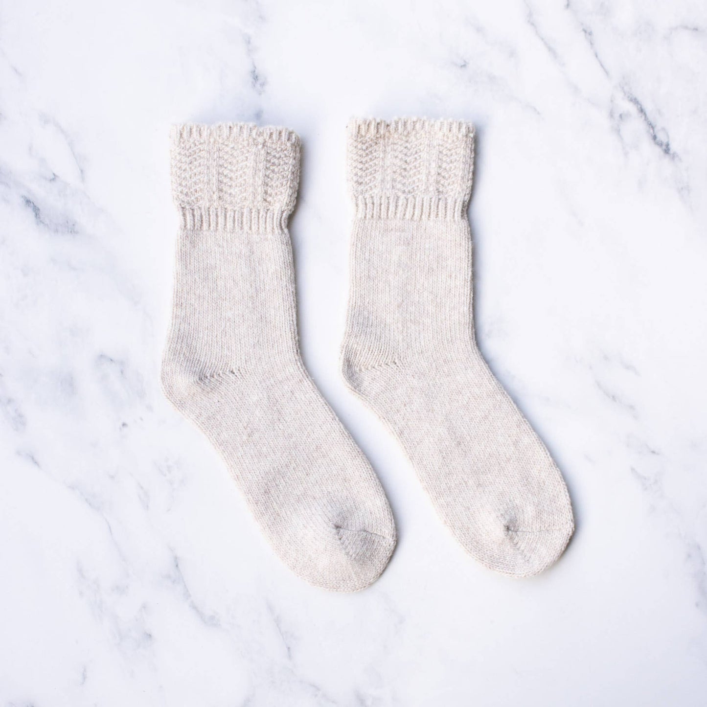 Charlotte Combed Wool and Cashmere Socks: Mocha