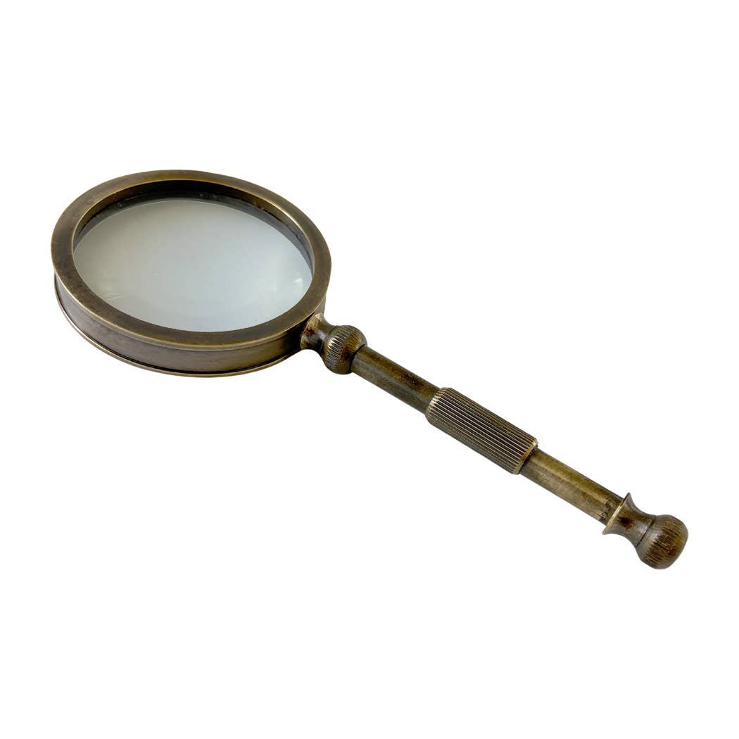 NEW-Small Antiqued Brass Magnifying Glass | Tabletop Decor