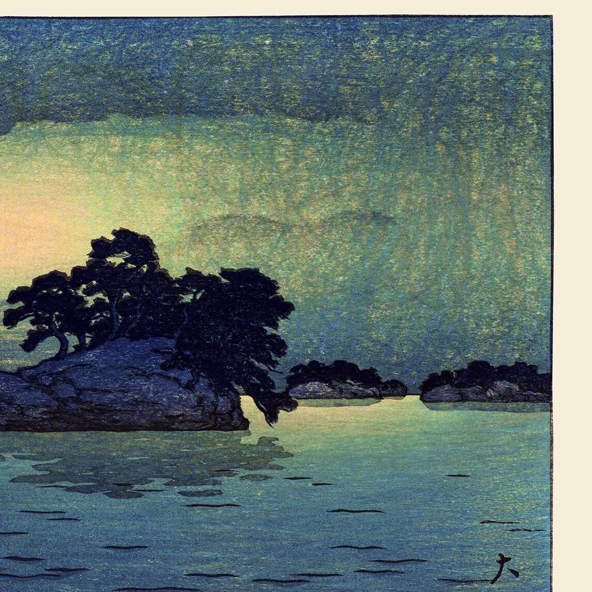 Matsushima in Moonlight by Hasui: 8x10 Inches