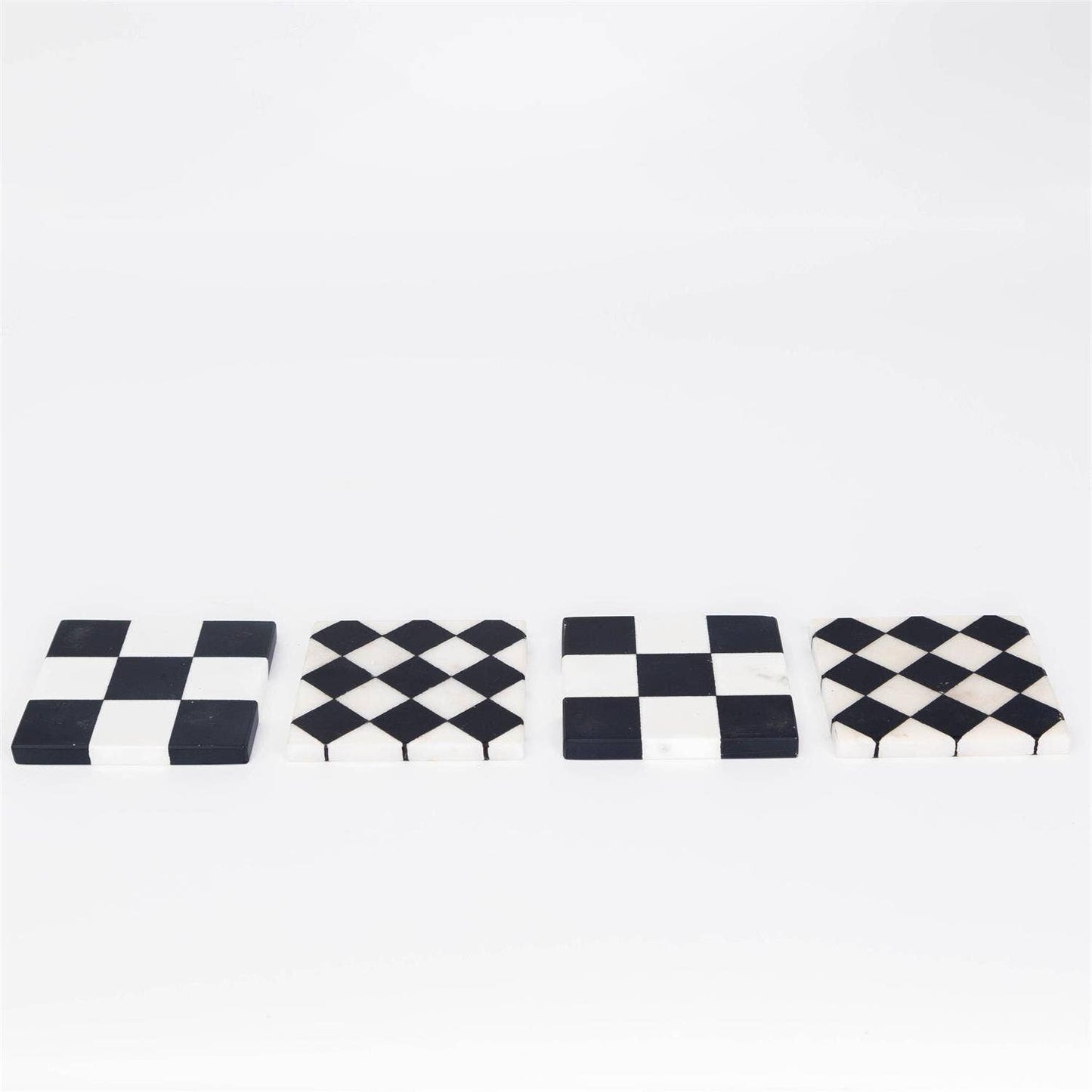 Black And White Marble Coasters (Set Of 4)