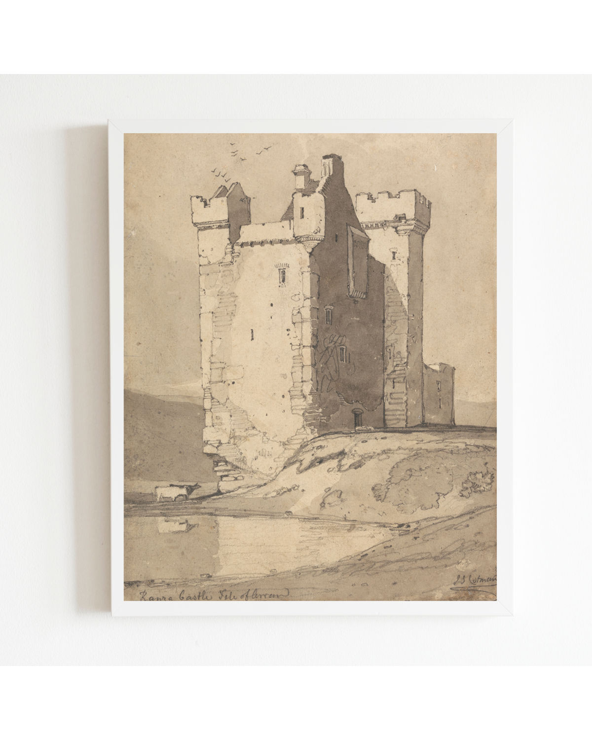 Castle Sketch Antique Art Print