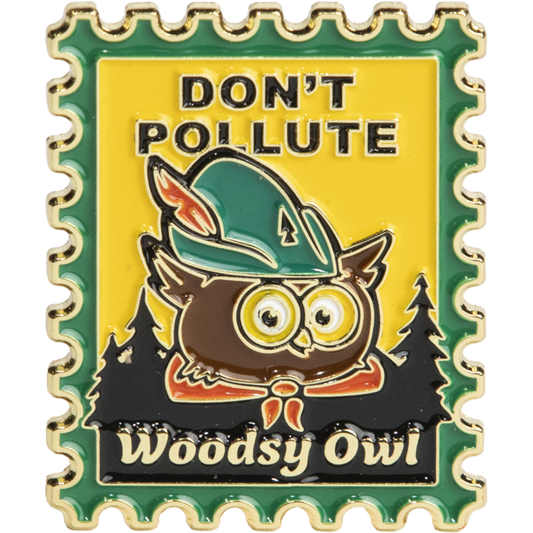 Woodsy Owl Postage Stamp Pin