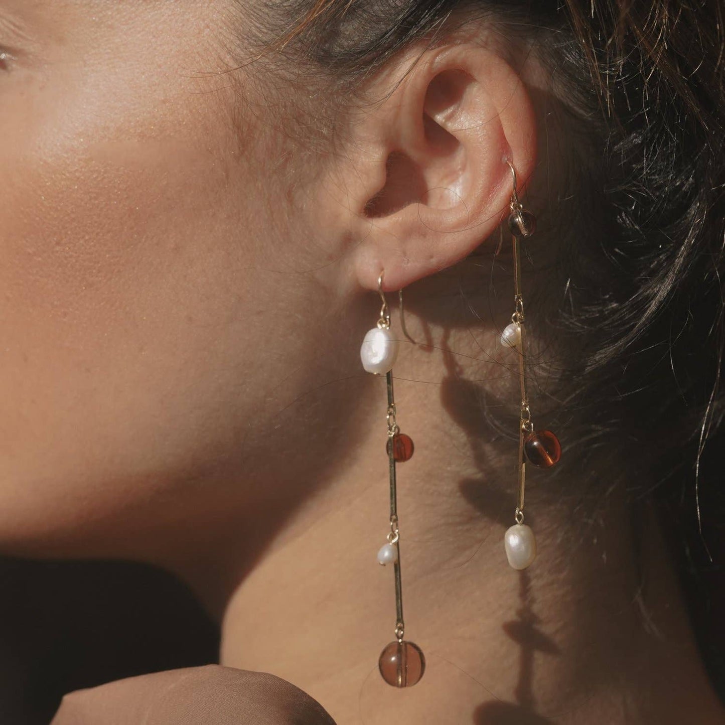 Fête Earrings - 3" Tan