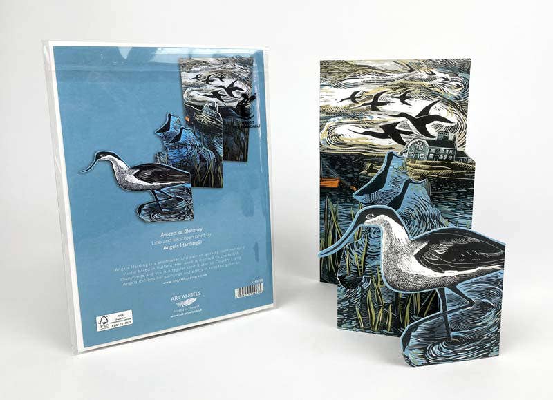 Avocets at Blakeney Concertina Card - Angela Harding