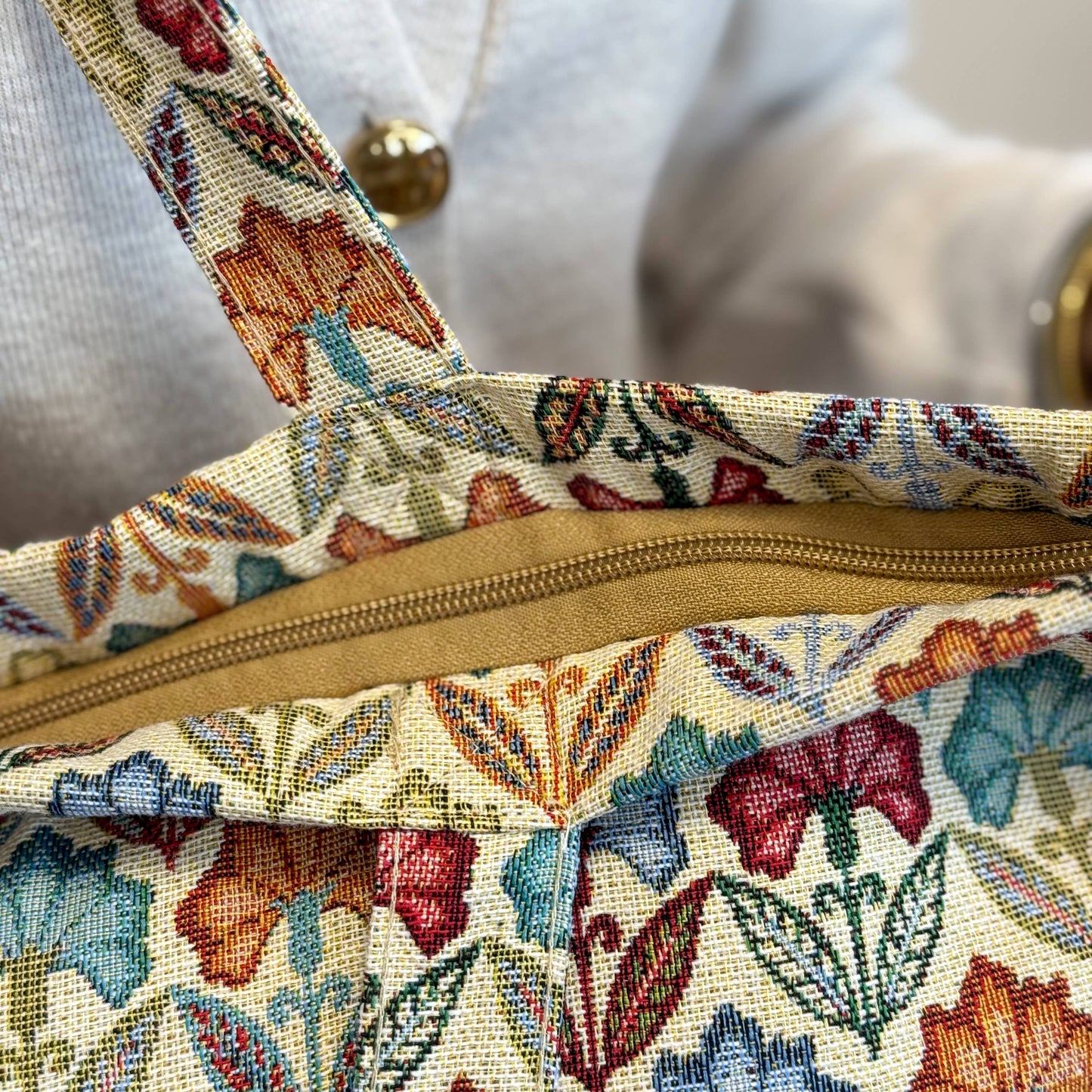 Zippered Bag in Flora - Large