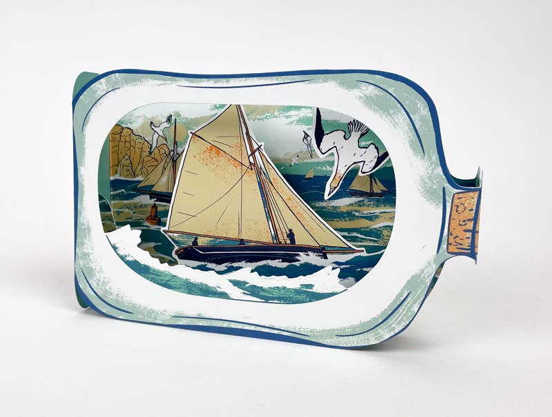Boat in a Bottle 3D Card - Tom Jay