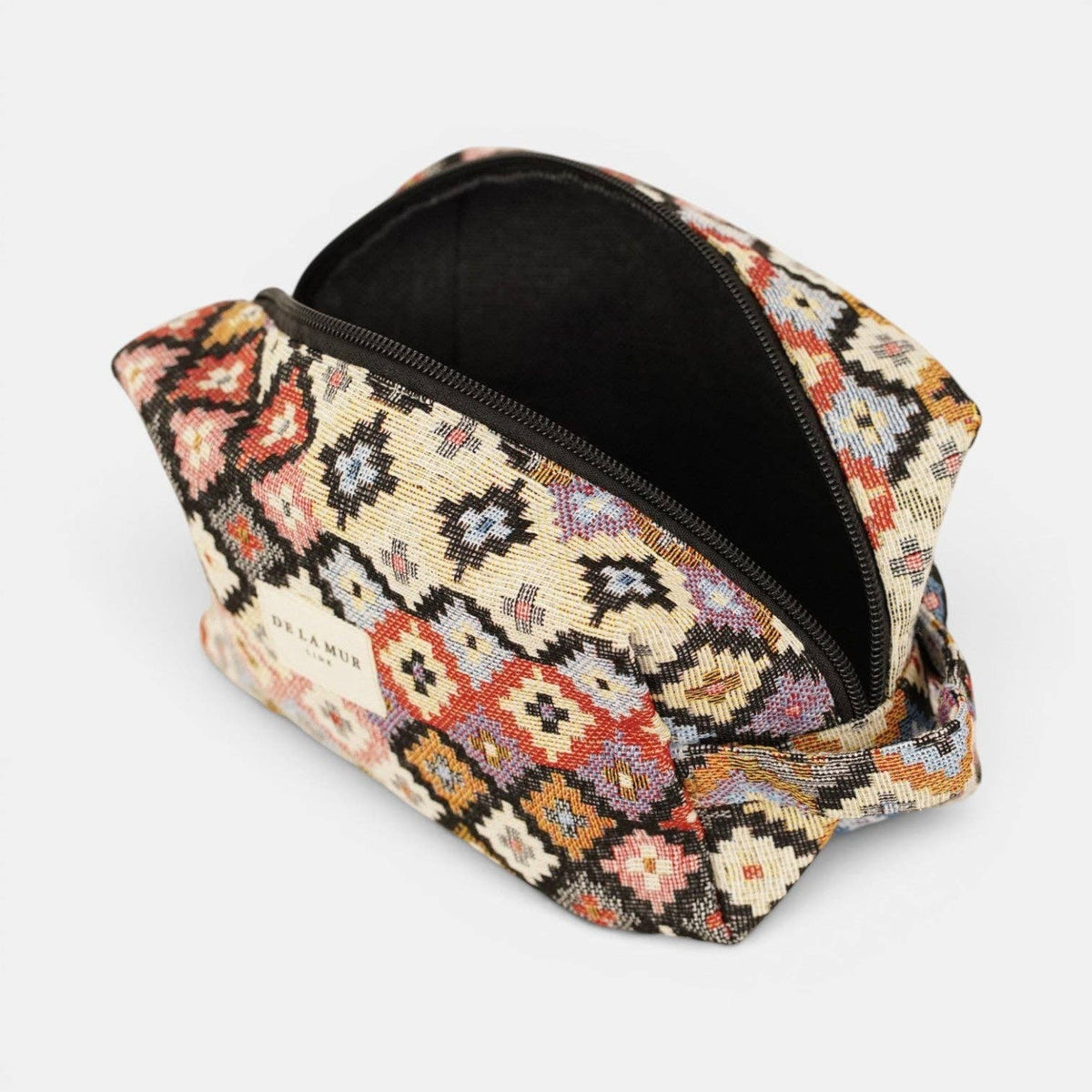 Geometric Jacquard Squared Makeup Bag – Multicolor (Ore)