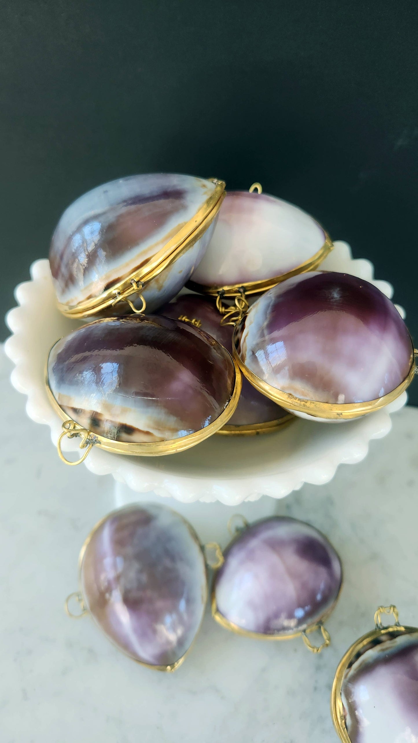 Purple Cowrie Trinket Pill Box & Coin Purse