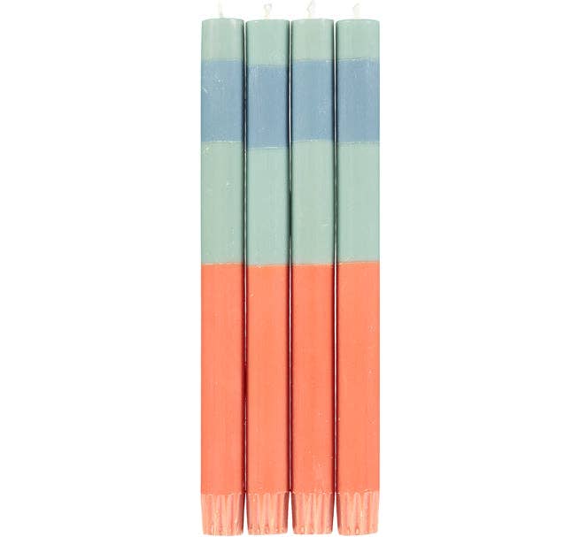 British Colour Standard Dinner Candles - Opaline, Pompadour & Rust
