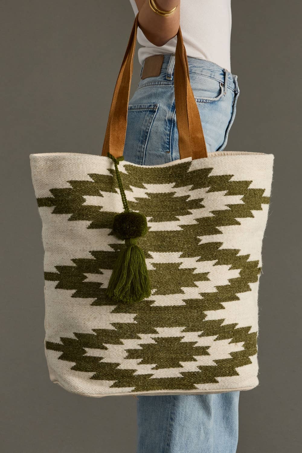 Woven Western Patterned Tote