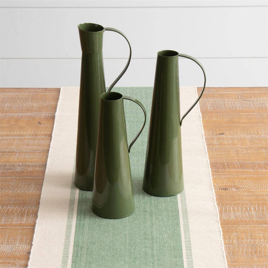 Green Metal Pitchers - 3 Sizes