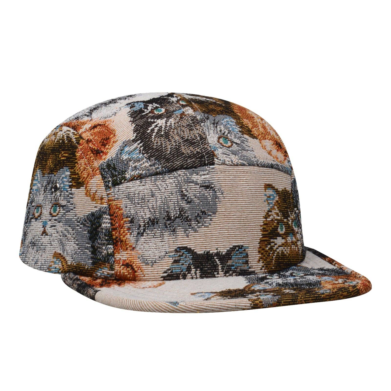 Cat Jacquard 5 Panel Hat