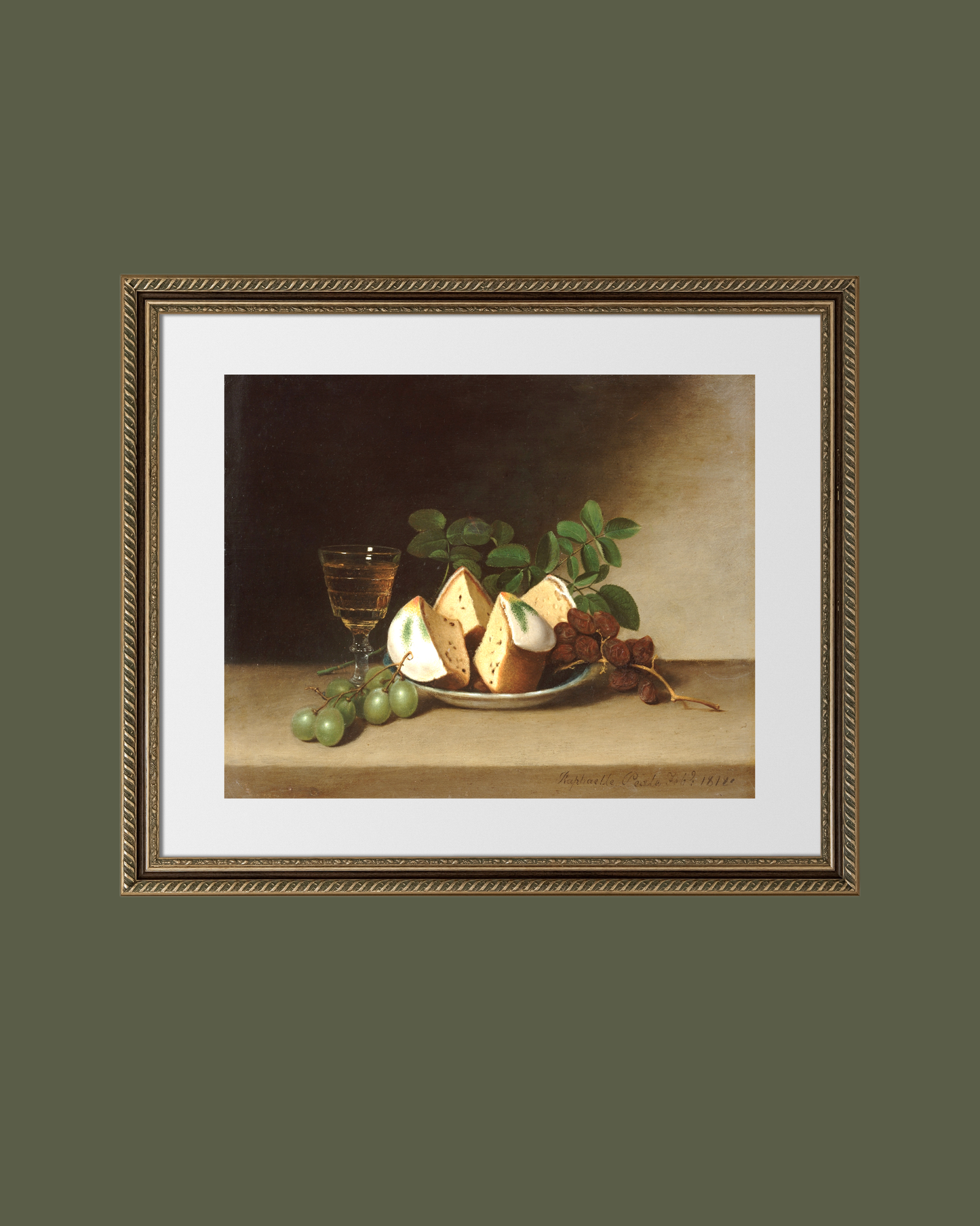 Still Life with Cake Antique Art Print