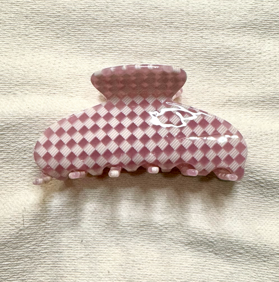 Lilac Checker Everyday Hair Claw