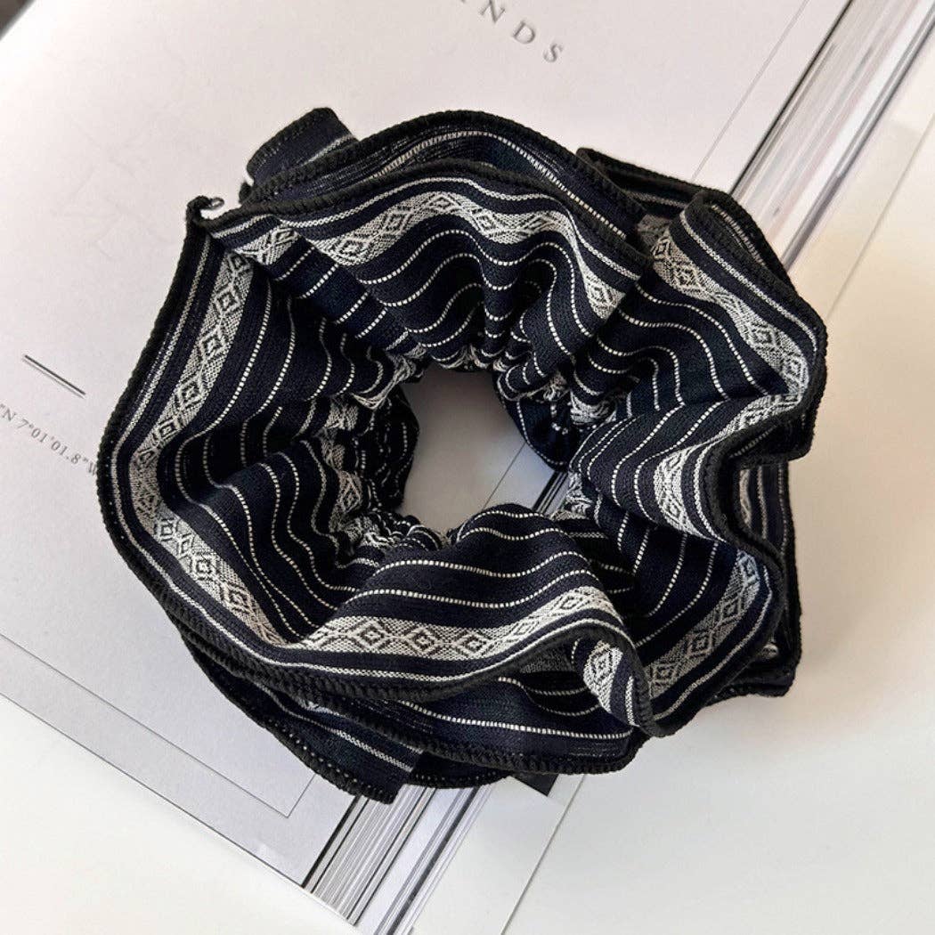 Vintage Striped Scrunchie