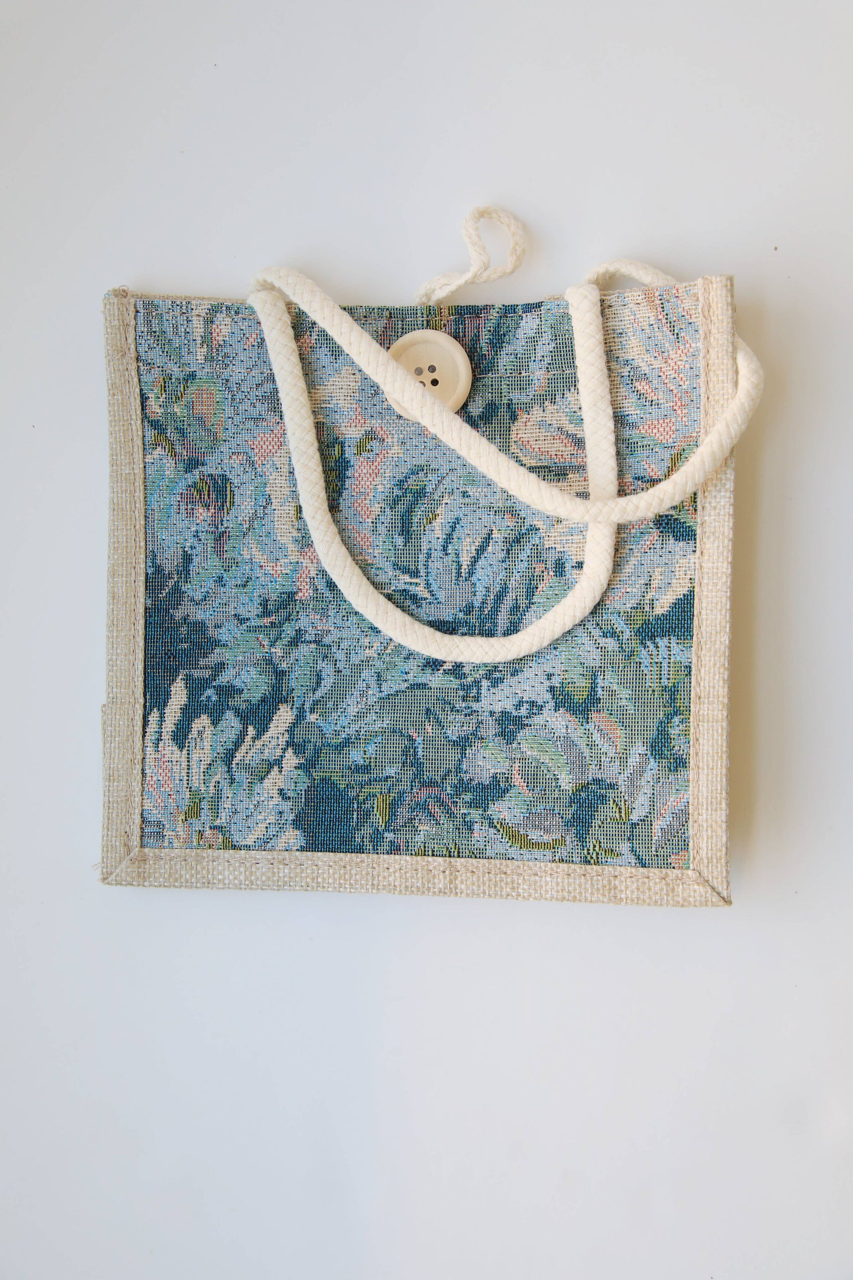 Jacquard Canvas Mini Tote -- Coastal Blues