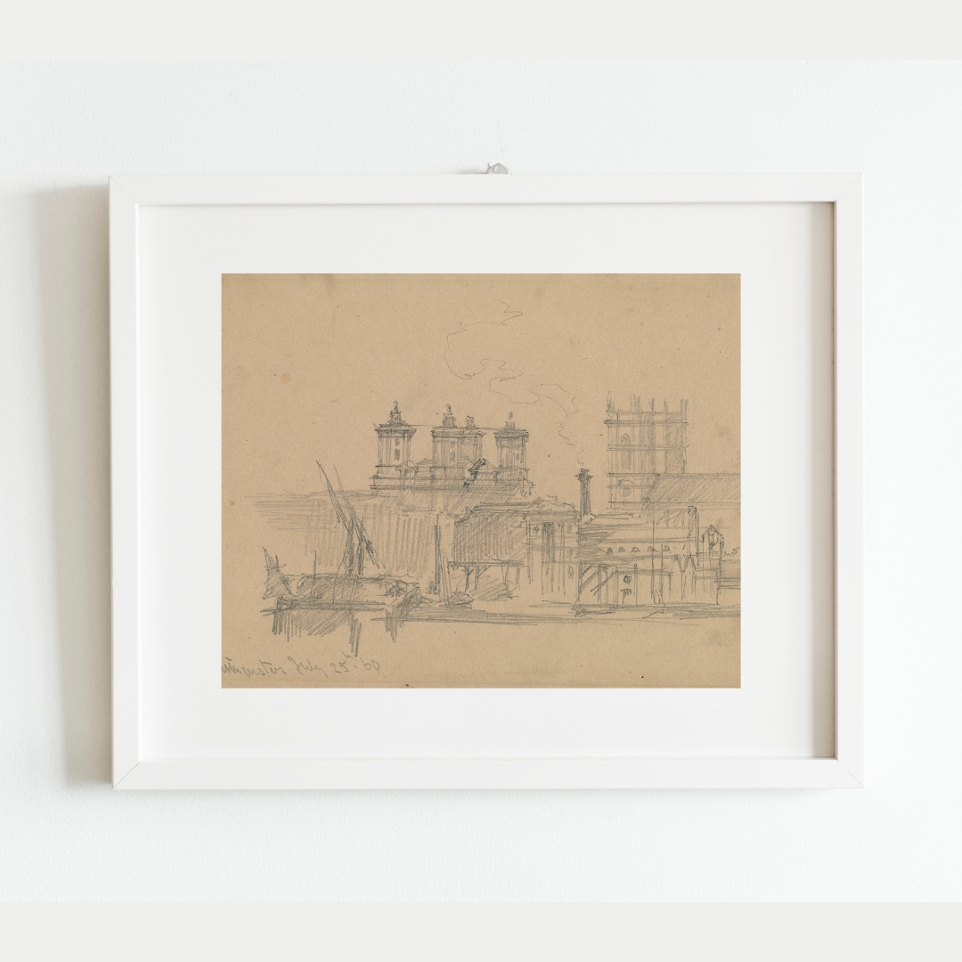 Westminster England 19th Century Antique Art Print