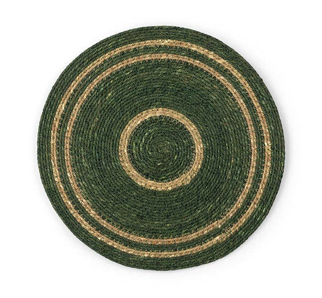 BRITISH COLOUR STANDARD Seagrass Placemat 12.25"  in Olive Green / Natural