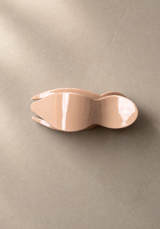 Glossy Bonnie Side Hair Claw Clip: Mustard