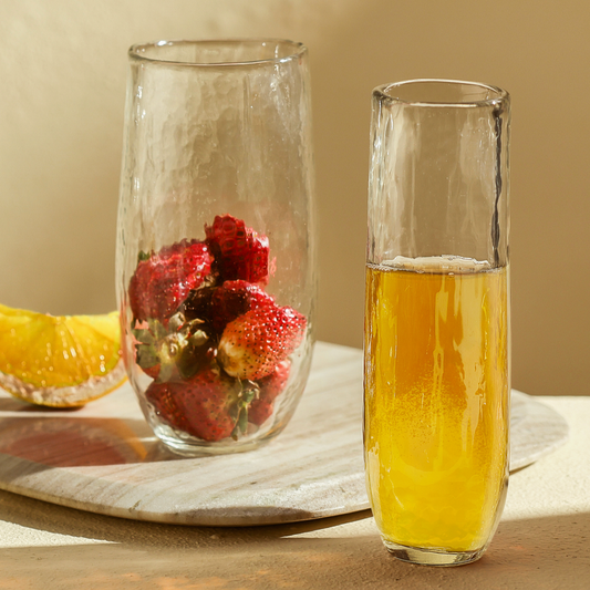 Pebbled Stemless Flutes
