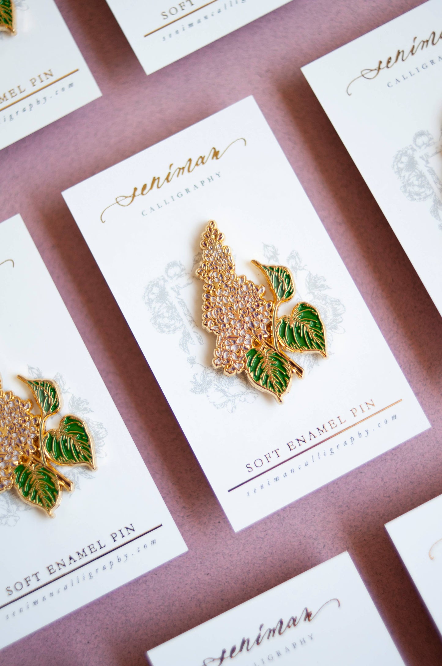 Purple Lilac Gold Soft Enamel Pin