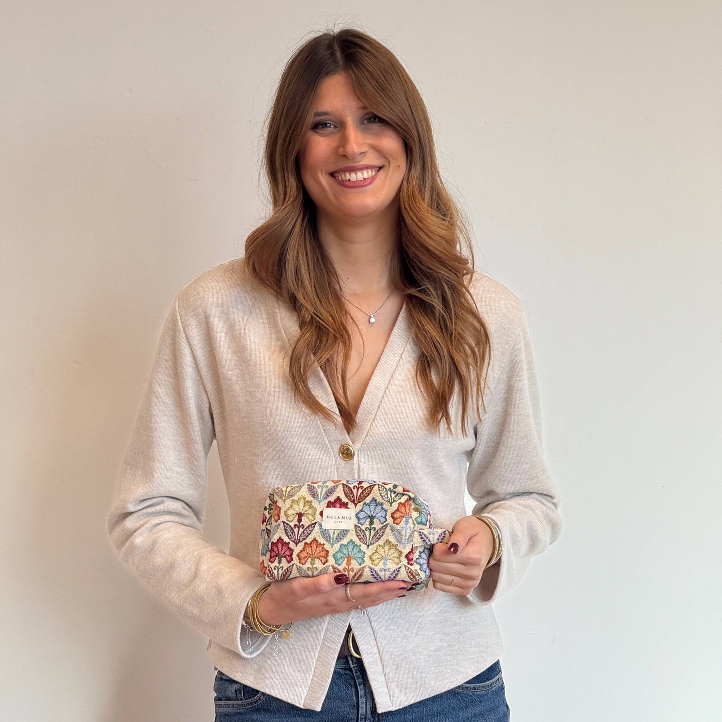 Squared Makeup Bag in Flora