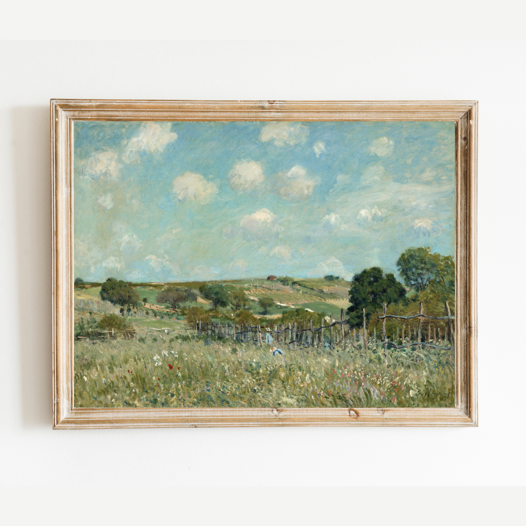 Antique Meadow Landscape Print