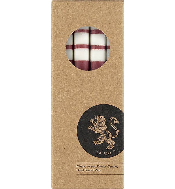 British Colour Standard Dinner Candles - Guardsman Red, Pearl & Royal Blue