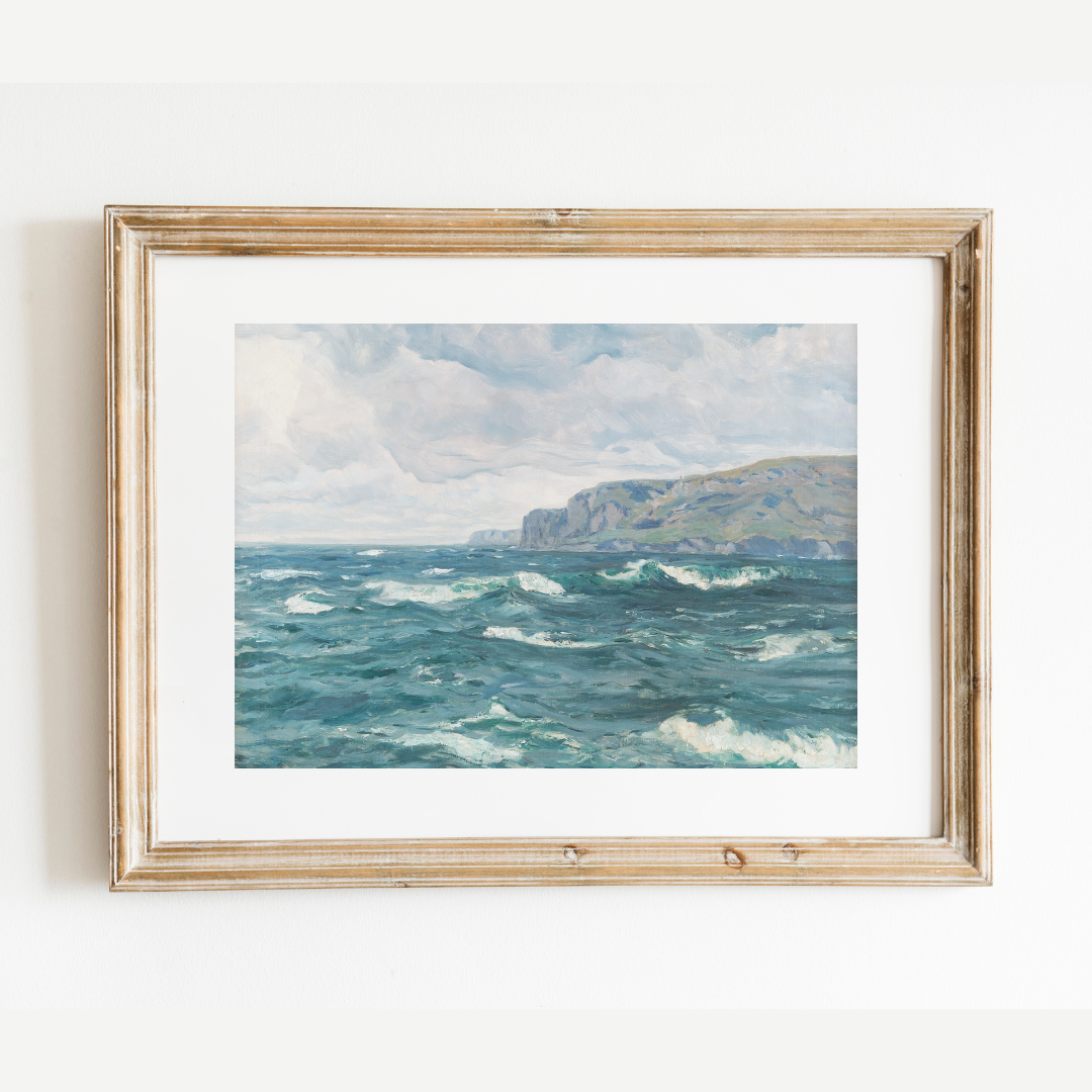 North Sea Coast Antique Art Print