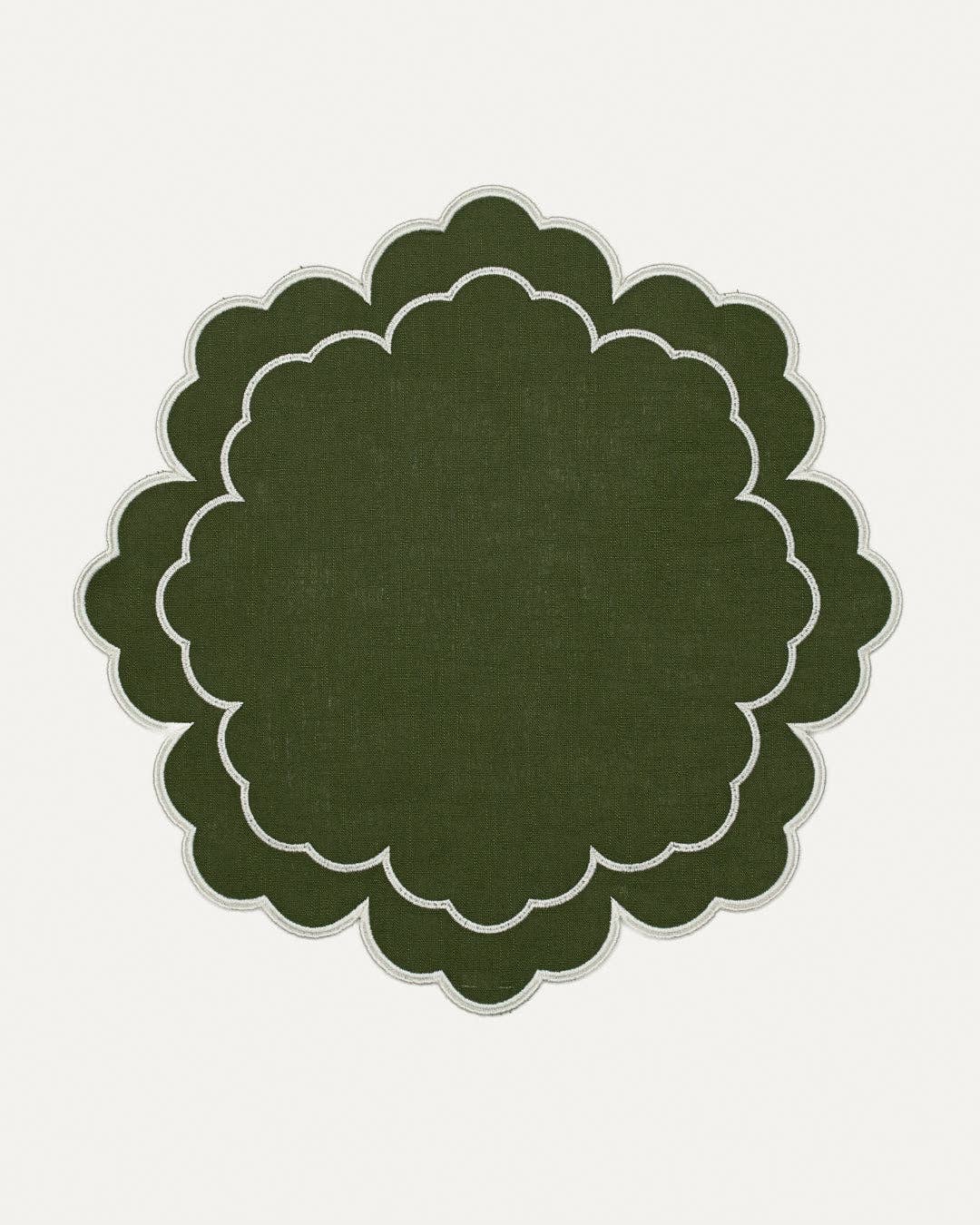 Iris Placemat -- Green with White