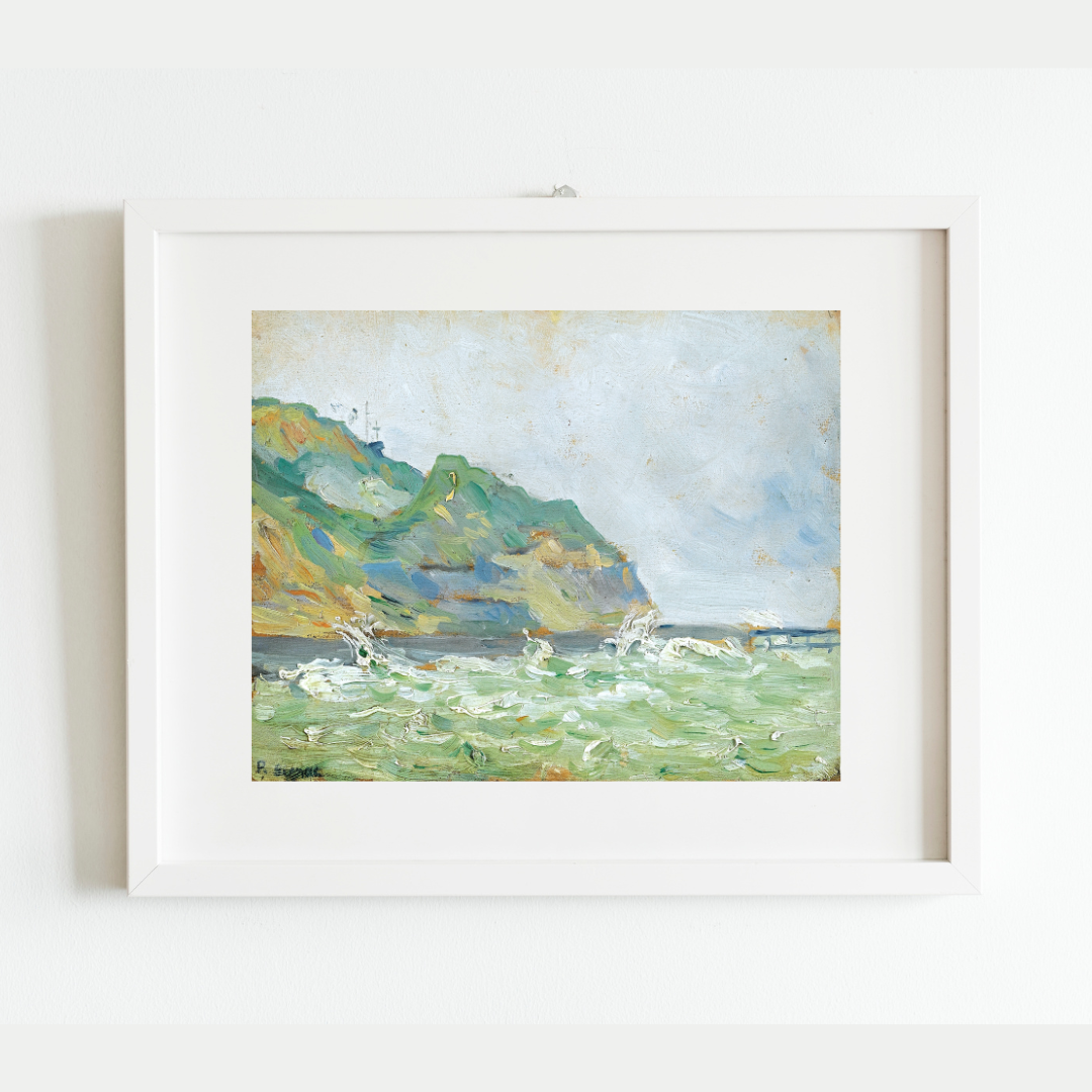 Abstract Normandy, France Antique Art Print