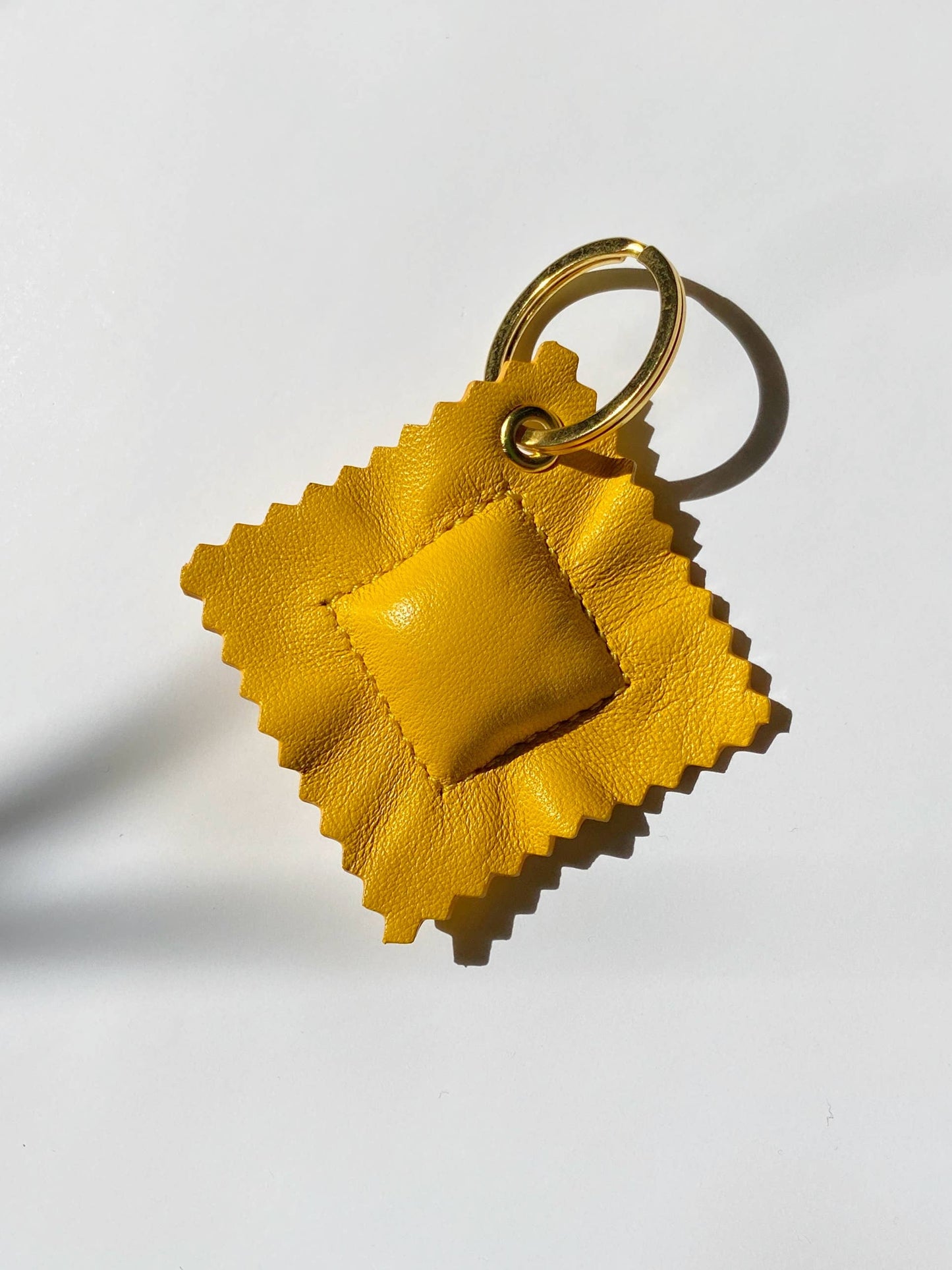 Ravioli Leather Keychain - Egg Yolk