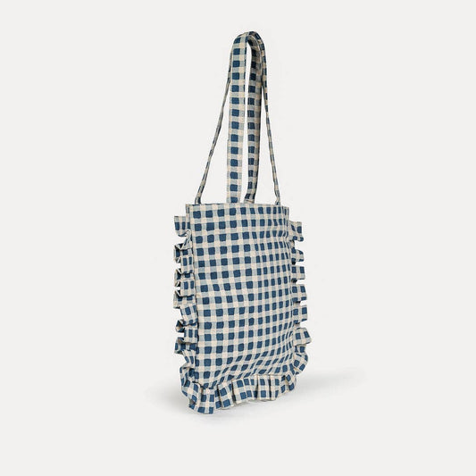 Momo Tote - Indigo Gingham