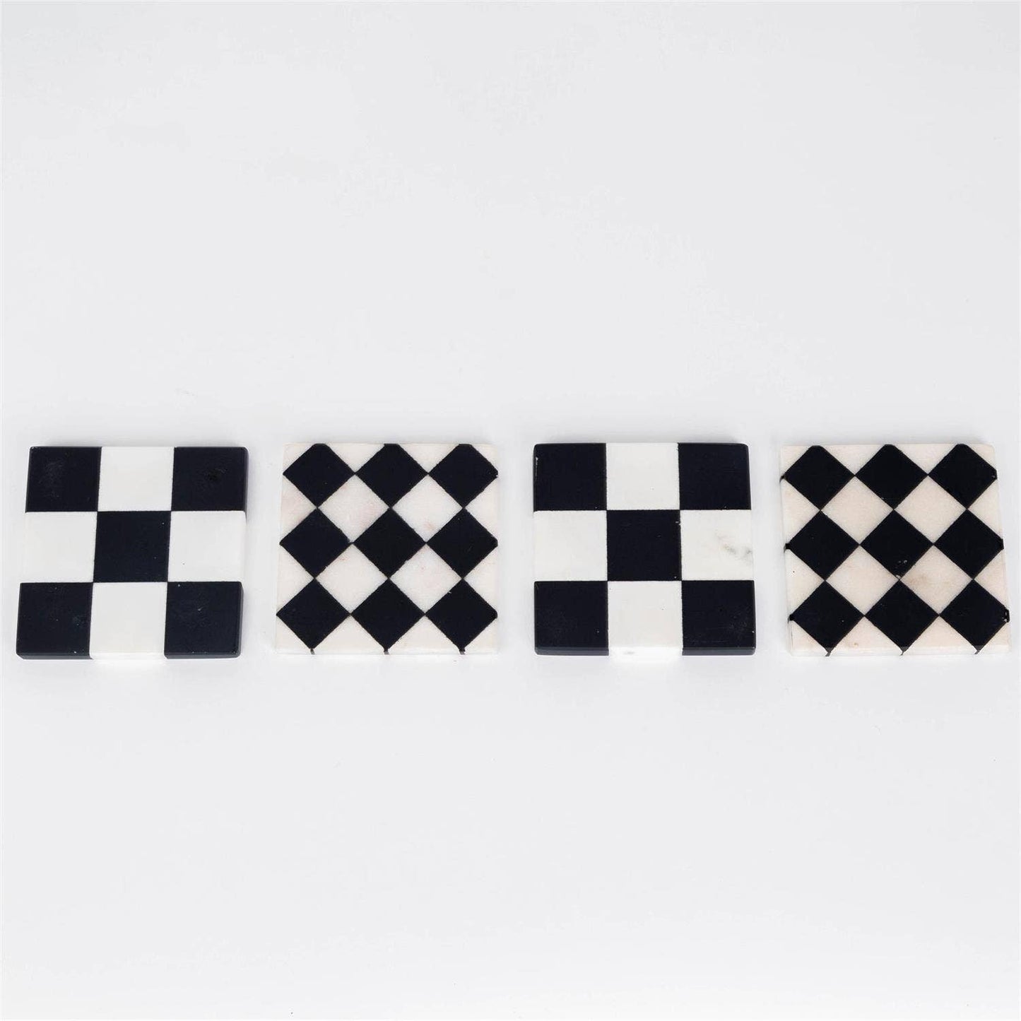 Black And White Marble Coasters (Set Of 4)