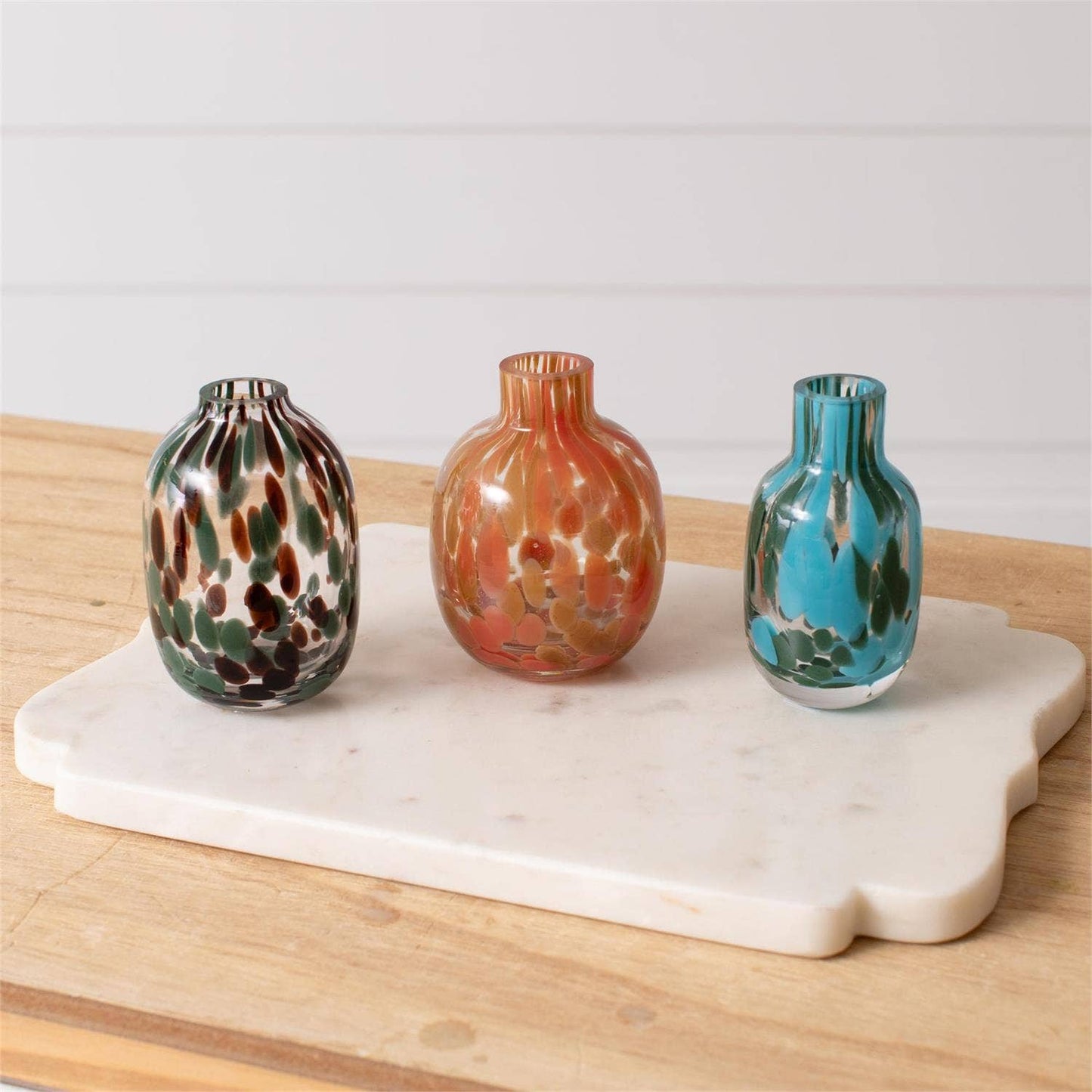 Mini Speckled Color Glass Vases - 3 Styles