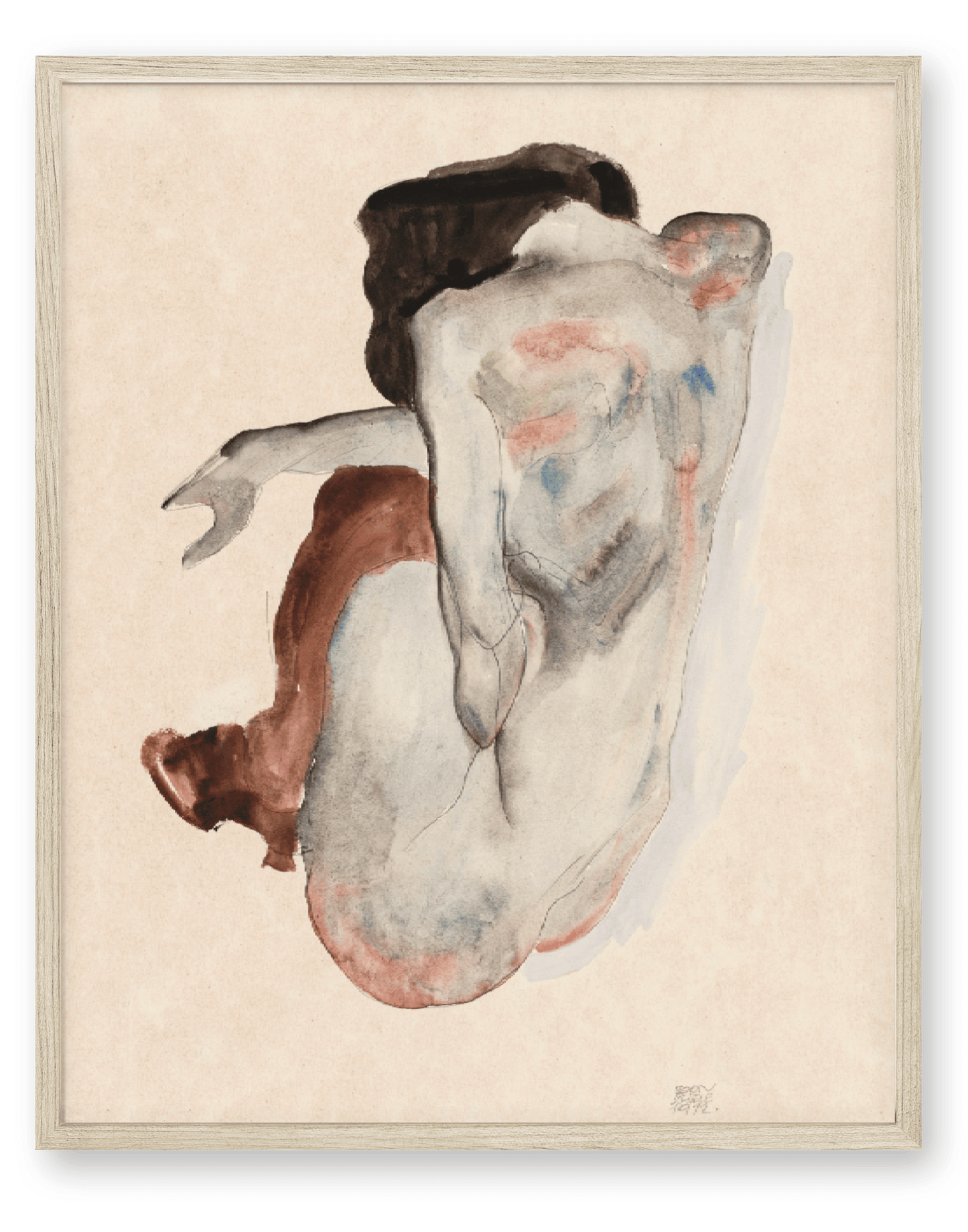 Egon Schiele - Naked Lady: 8x10 inch