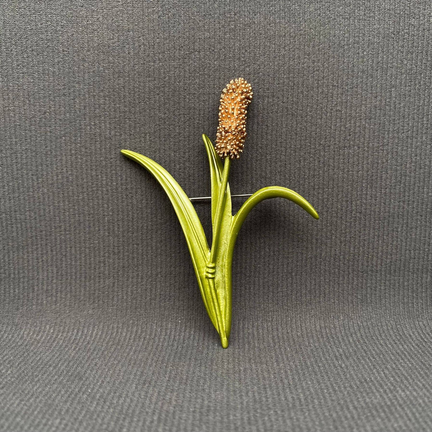 Vintage Green Bristlegrass Brooch