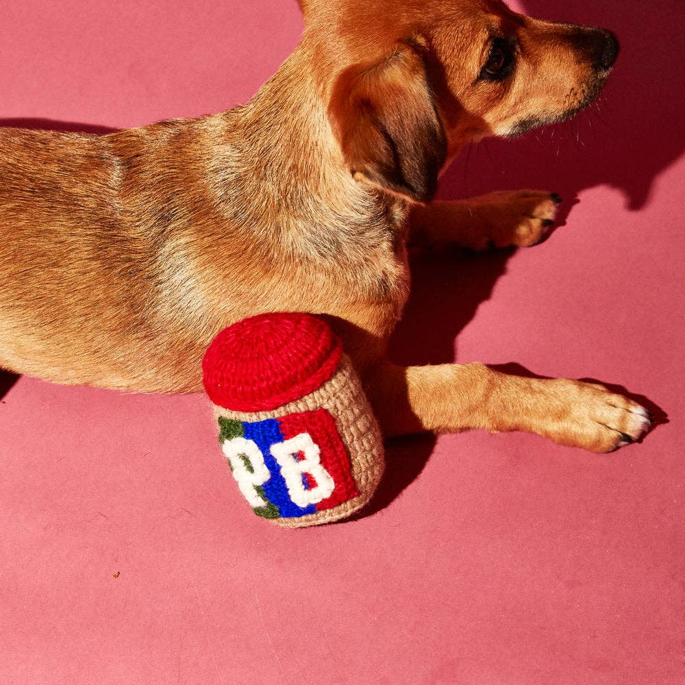 Hand Knit Wool Peanut Butter Dog Toy