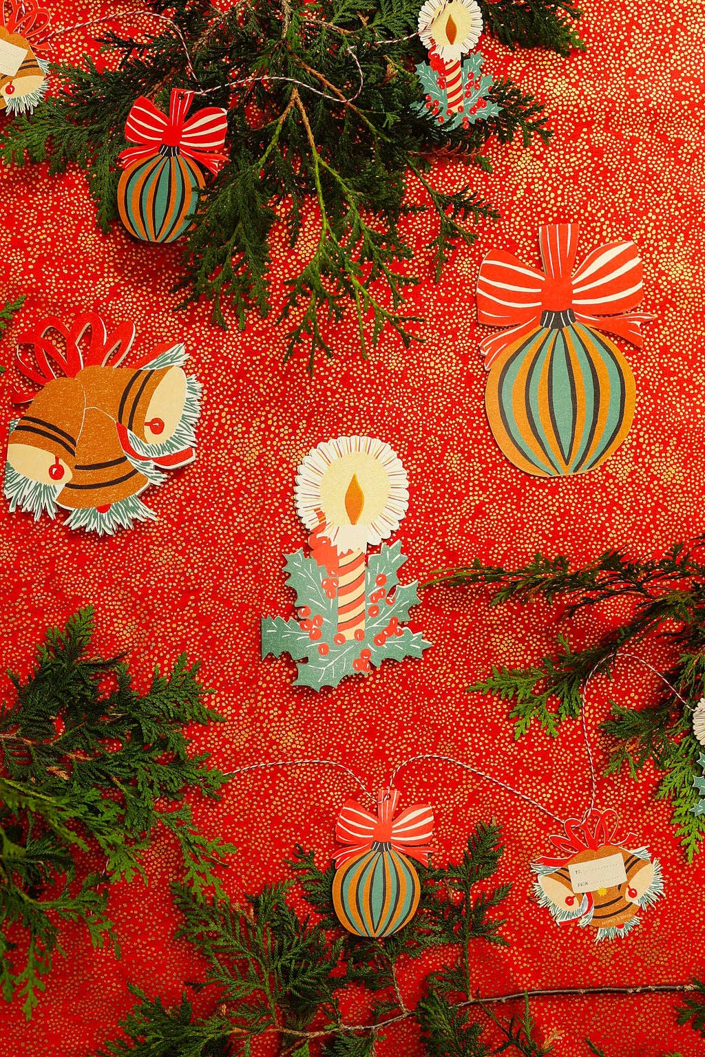 Candle Die Cut Card - Jingle Bells Collection