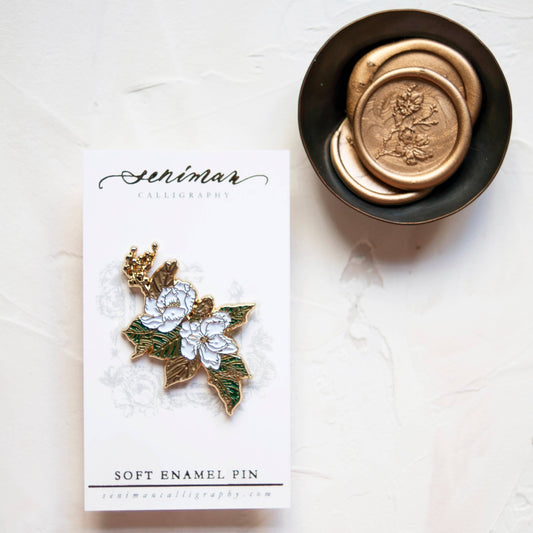 Southern Magnolia Gold Soft Enamel Pin