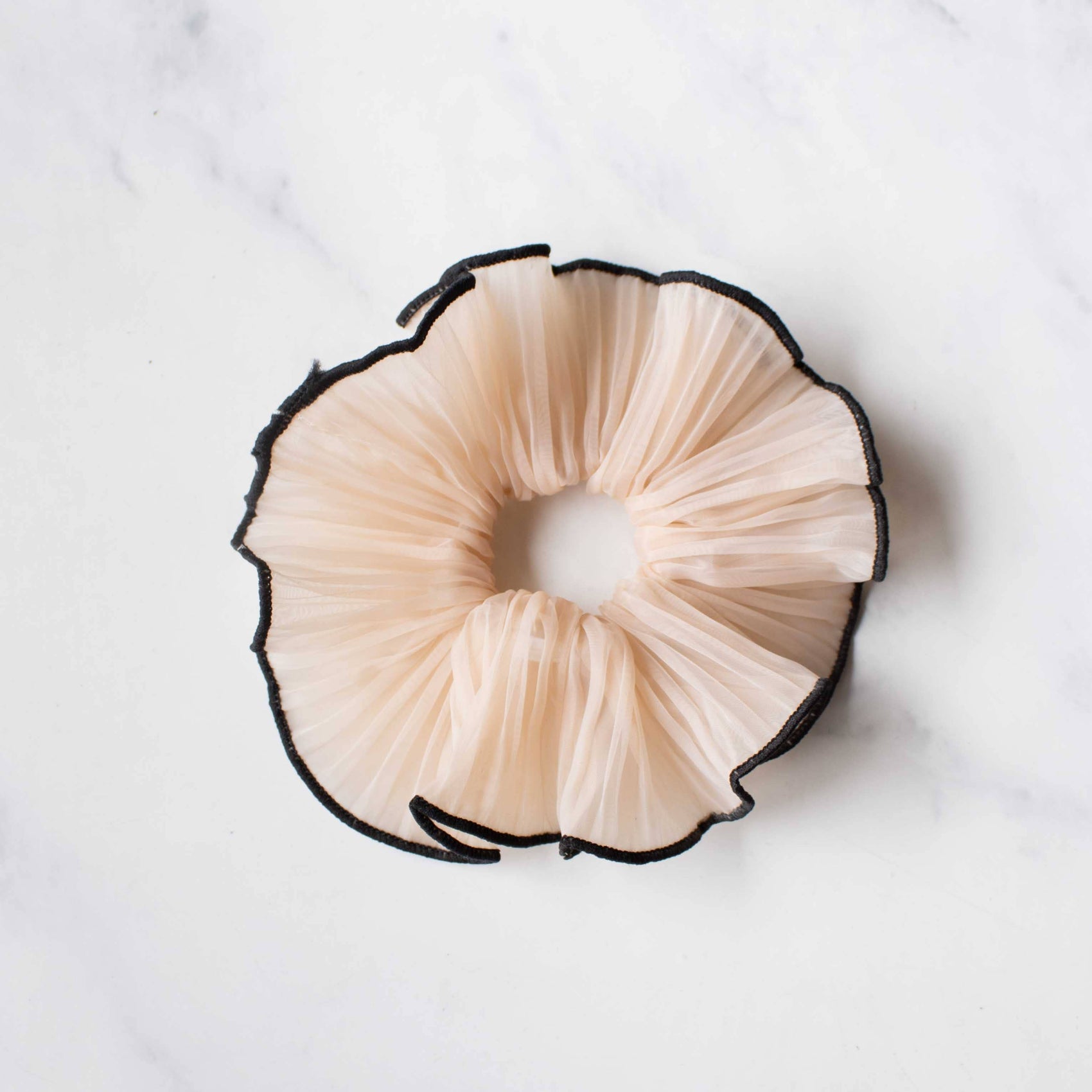 Pleated Organza Scrunchie: Blush