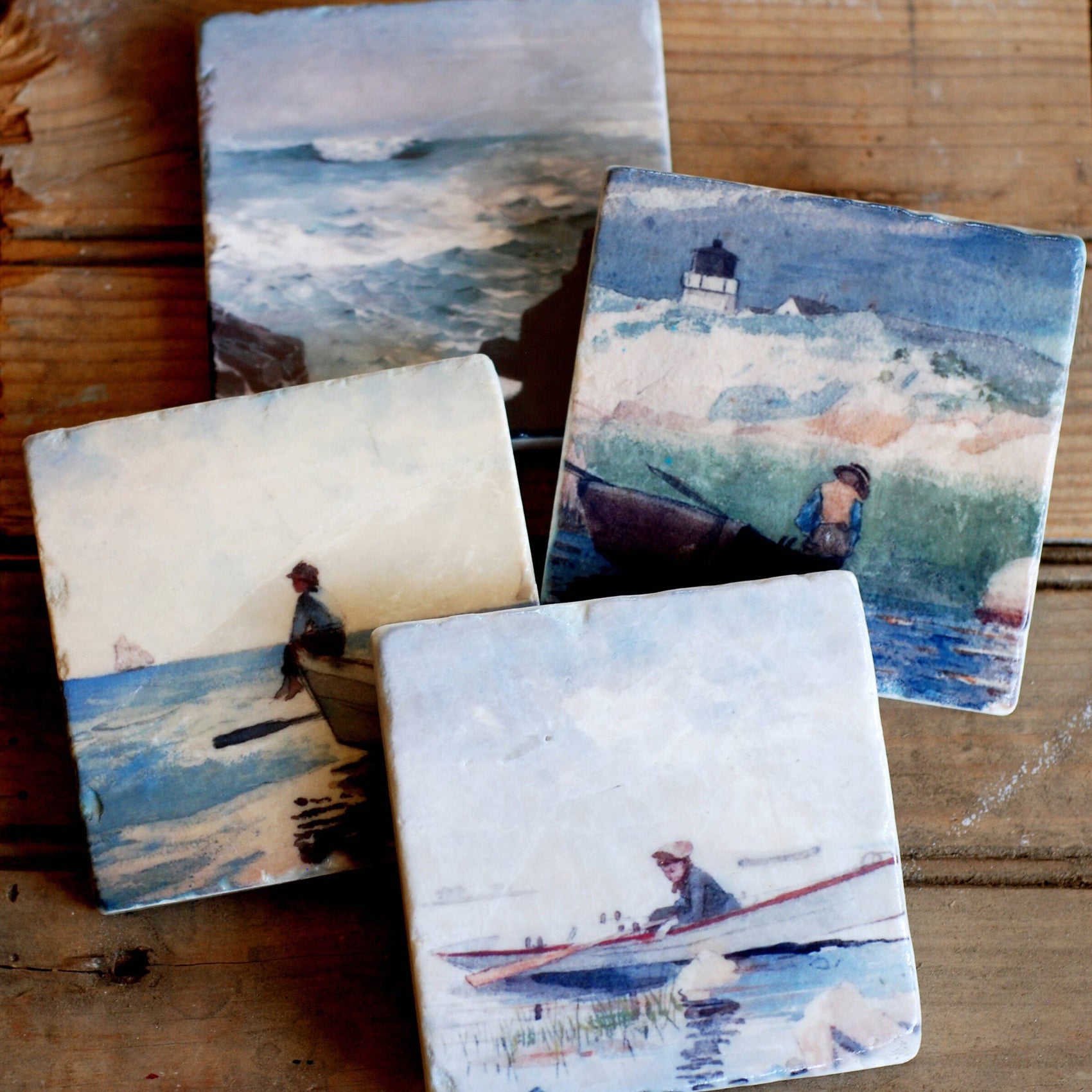 On the Water stone coasters - case of 4