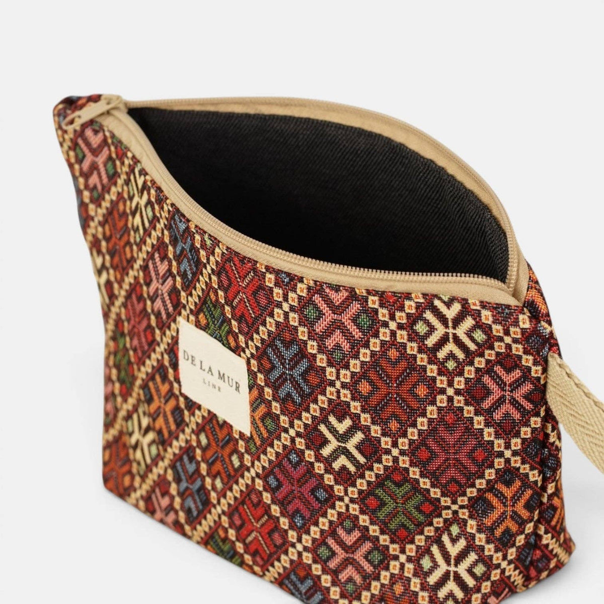 Geometric Jacquard Large Makeup Bag – Multicolor (Chic)